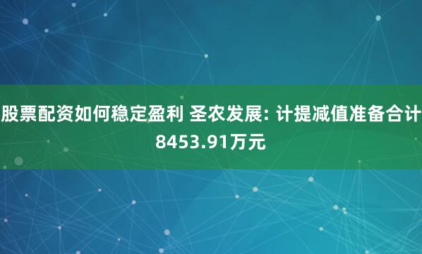 股票配资如何稳定盈利 圣农发展: 计提减值准备合计8453.91万元
